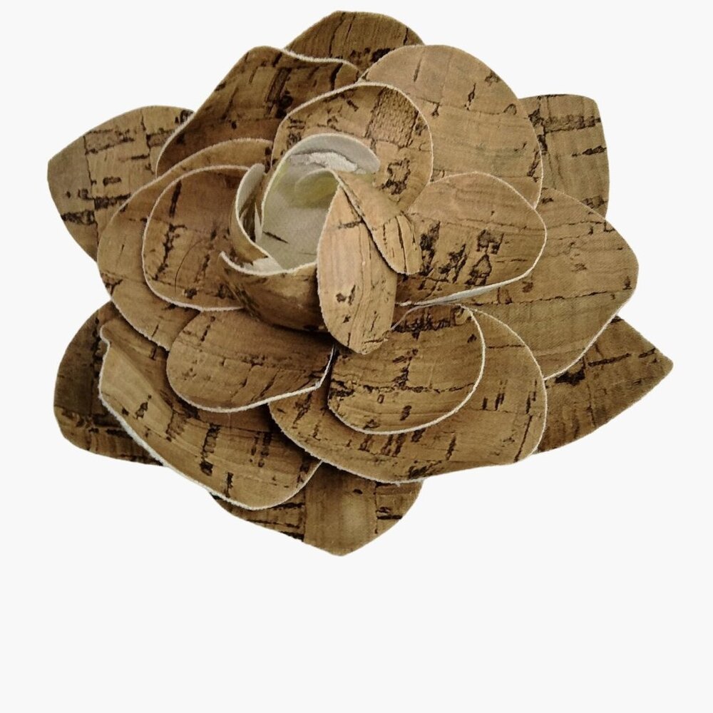 Cabbage Rose Hair Clip Cork Flower Hairpin Updo
